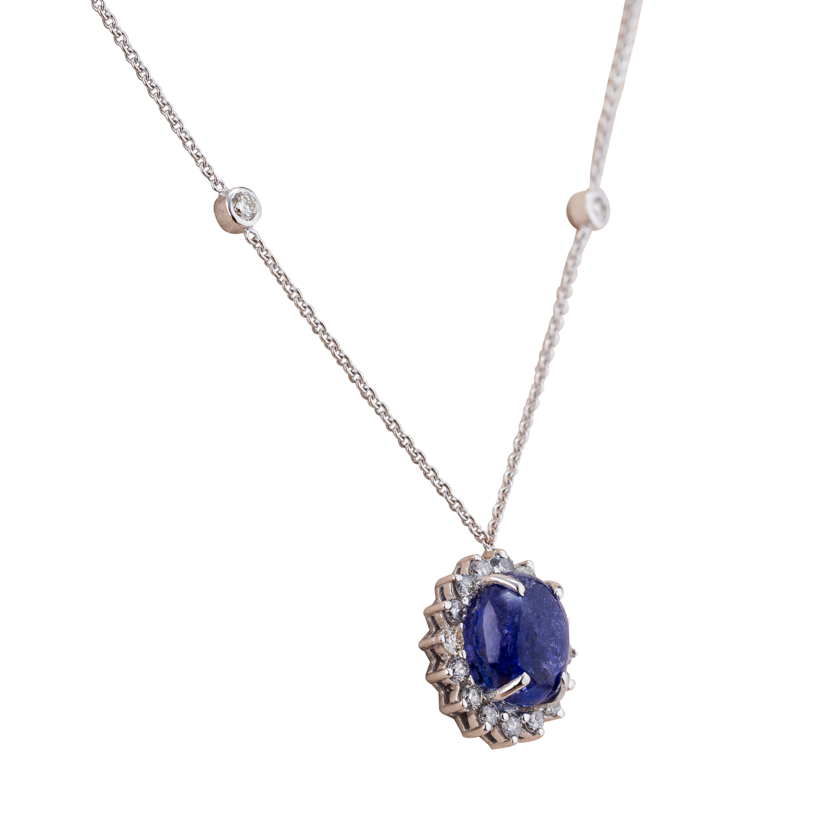 Tanzanite Diamond Pendant Dancing Tanzanite Necklace Tanzanite