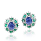 Sienna Tanzanite & Emerald Studs