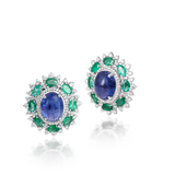 Sienna Tanzanite & Emerald Studs