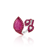 Vermilia Ruby & Diamond Rhodium Ring