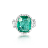 Ishtar Cushion Emerald & Diamond Ring