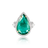 Aurelia Pear Emerald & Diamond Ring