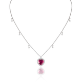 Luna Heart-Shape Ruby & Diamond Pendant Necklace