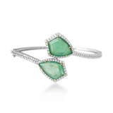 Twin Emerald Cuff Bracelet