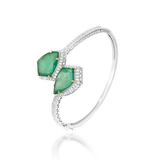 Twin Emerald Cuff Bracelet