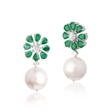 Flora Emerald Drop Earrings