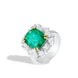 The Regal Cushion Emerald Ring