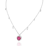 Luna Heart-Shape Ruby & Diamond Pendant Necklace