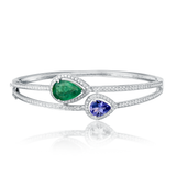 Twilight Duet Tanzanite & Emerald Bypass Bangle