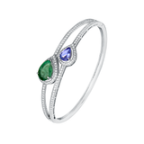 Twilight Duet Tanzanite & Emerald Bypass Bangle