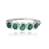 Eden Row Five Emerald Halo Bangle