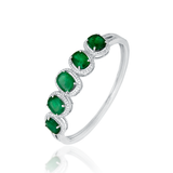Eden Row Five Emerald Halo Bangle