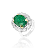 Empress Green Emerald faceted Ring