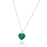 Wilde Vine Heart Emerald Diamond Necklace