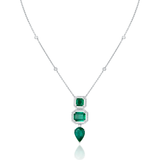 Verdant Cascade Tri-Emerald Necklace