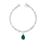 Dewdrop Diamond & Emerald Charm Bracelet