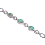 Diamond Bracelet With Colombian Oval Emeralds