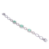 Diamond Bracelet With Colombian Oval Emeralds