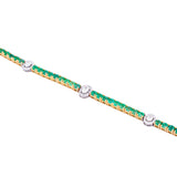 Diamond Bracelet With Emerald Stones