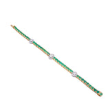 Diamond Bracelet With Emerald Stones