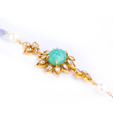 Emerald Tanzanite Polki Diamond Bracelet
