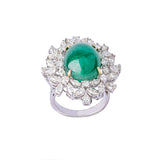 Grandeur Emerald Diamond Cocktail Ring