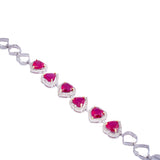 Diamond Bracelet With Heart Shape Rubies