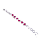 Diamond Bracelet With Heart Shape Rubies