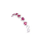 Diamond Bracelet With Heart Shape Rubies