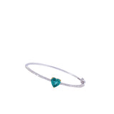 Diamond Bracelet With Heart Shape Zambian Emerald
