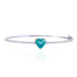 Diamond Bracelet With Heart Shape Zambian Emerald