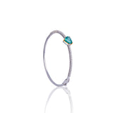 Diamond Bracelet With Heart Shape Zambian Emerald