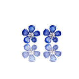 Diamond Earring With Tanzanites