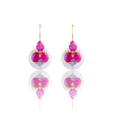 Diamond Hoops With Rubies and Pearls