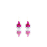 Diamond Hoops With Rubies and Pearls