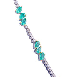 Diamond Necklace With pear Shape Emeralds