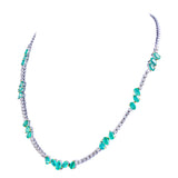 Diamond Necklace With pear Shape Emeralds