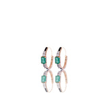 Diamond & Enamel Earrings With Emeralds
