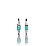 Diamond & Enamel Earrings With Emeralds