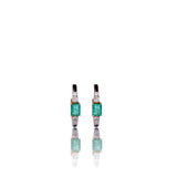 Diamond & Enamel Earrings With Emeralds