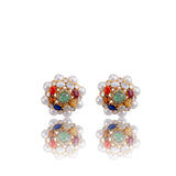 Diamond & Polki Earrings With Navrattan