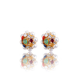 Diamond & Polki Earrings With Navrattan