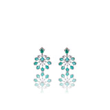 Diamond Earring With Pear Emeralds