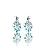 Diamond Earring With Pear Emeralds