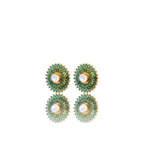 Polki Earrings With Emeralds
