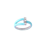 Modern Ceramic Diamond Ring