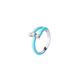 Modern Ceramic Diamond Ring