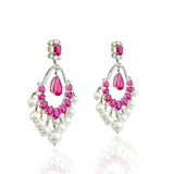 Radiant Ruby Pearl Earrings