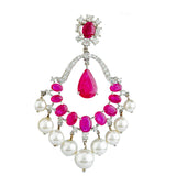 Radiant Ruby Pearl Earrings