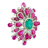 Ruby Emerald Diamond Earrings